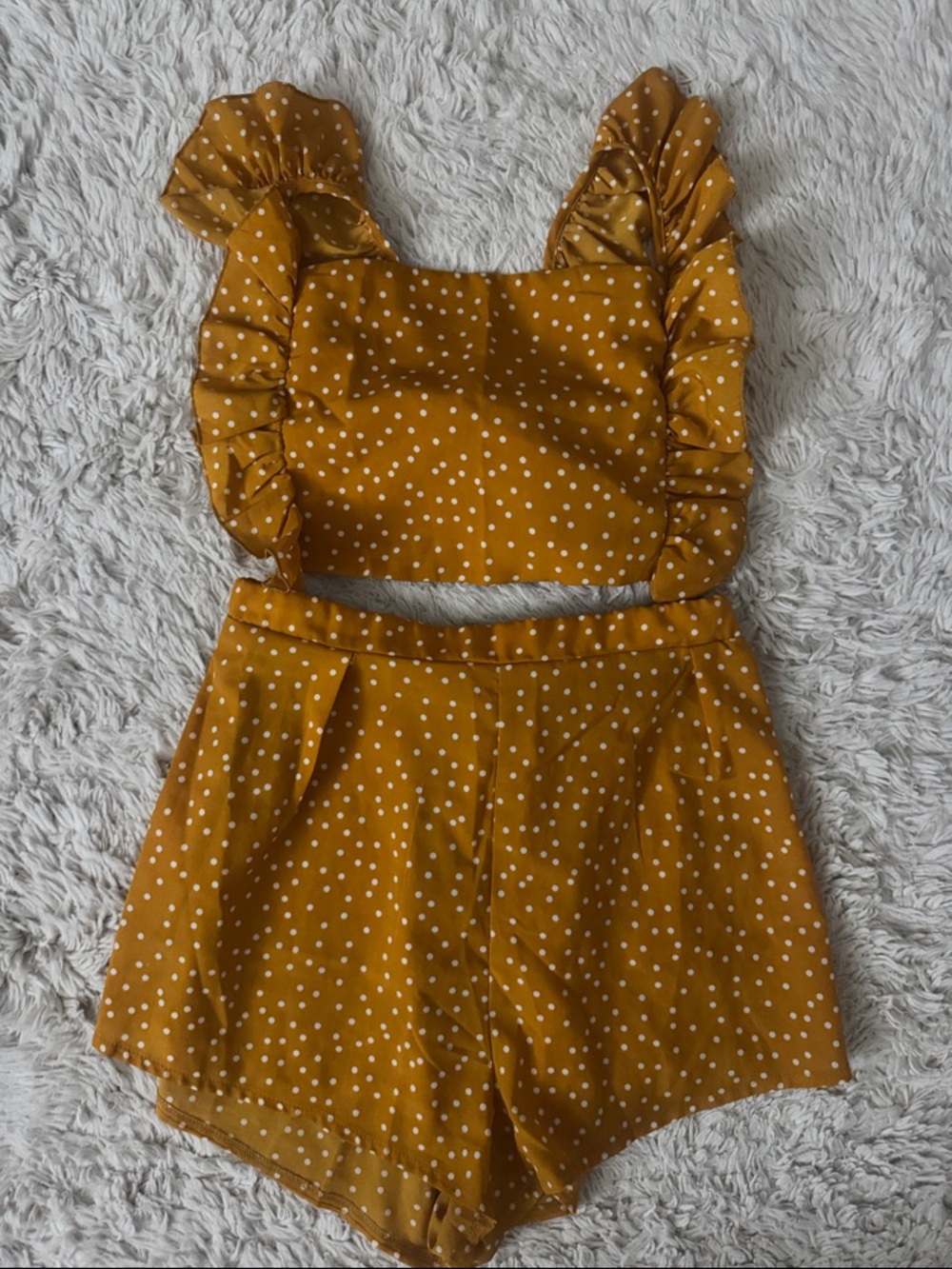 Mustard Polka Dot Set